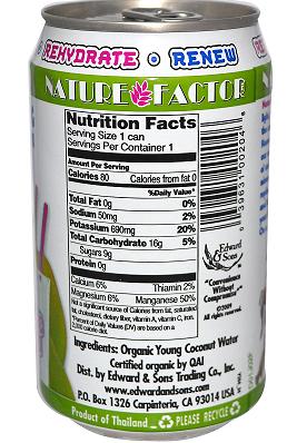 Nature Factor Organic Young Coconut Water